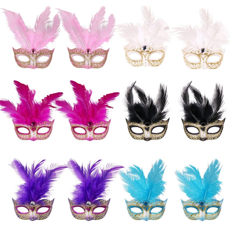 Thmyo 12pcs Set Mini Masqurade Masks,Small Mardi Gras Mask Halloween Novelty Gifts Party Decoration. - Image 1